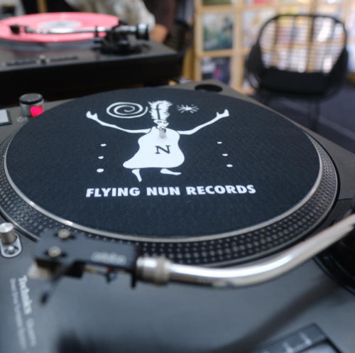 Flying Nun Fuzzy Slipmat on turntable