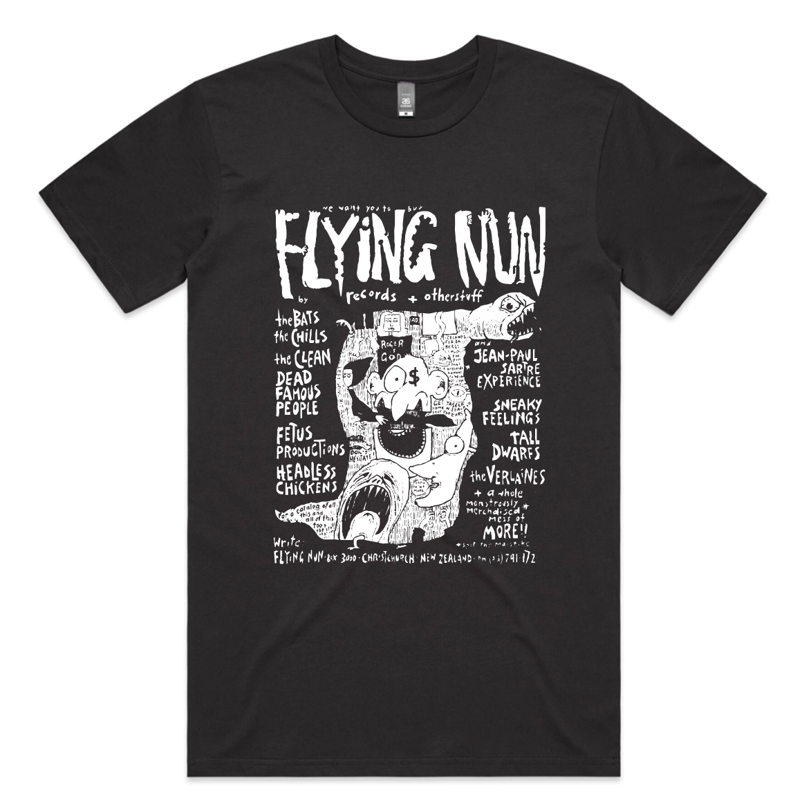 Flying Nun 80s Print Advert T-Shirt - Chris Knox (Coal)