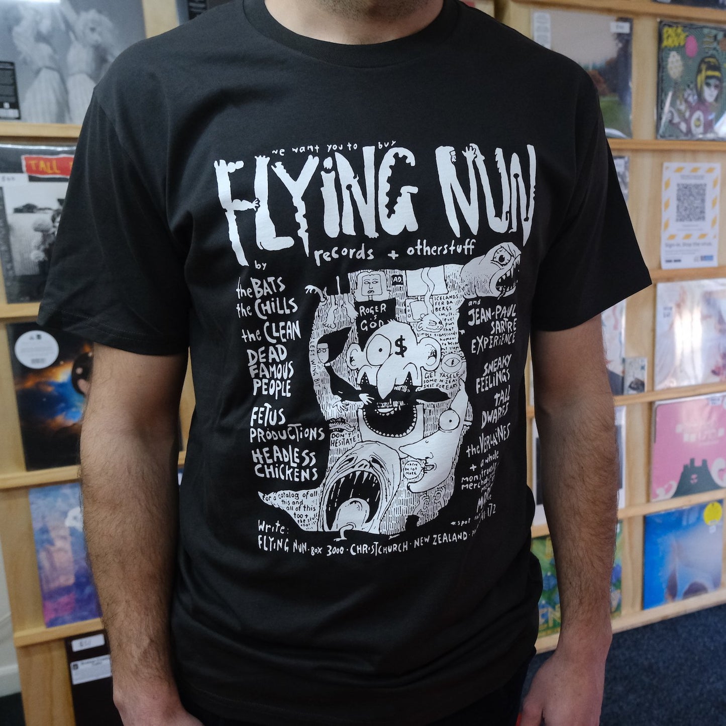Flying Nun 80s Print Advert T-Shirt - Chris Knox (Coal)